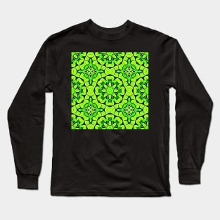 Pretty Green Leaves Lucky Clover Greenery Pattern 9 Long Sleeve T-Shirt